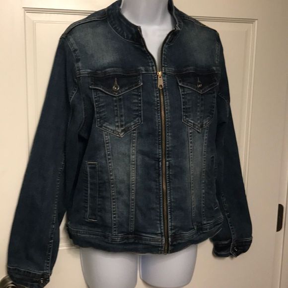 Grace in LA Jackets & Blazers - Grace Jean jacket size Large. Zip up front.